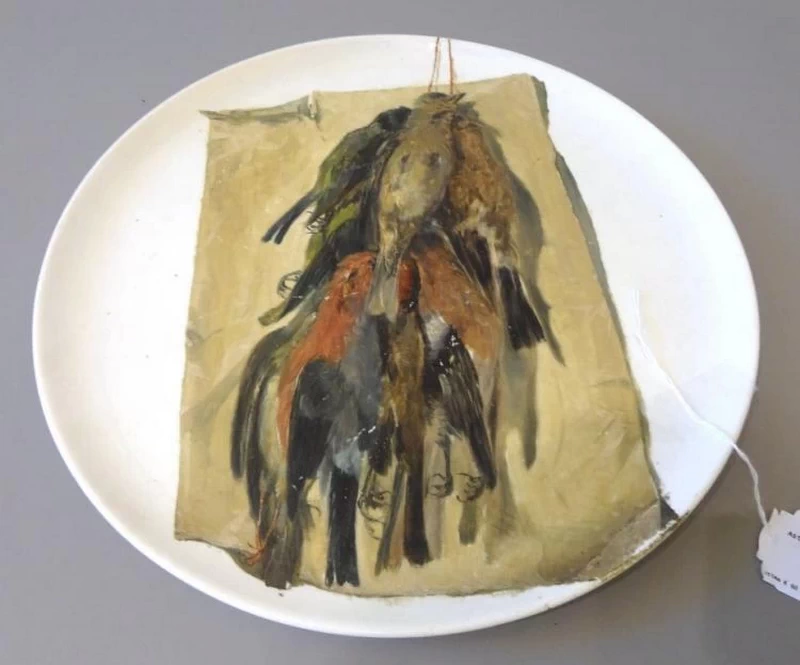 Piatto in ceramica raffigurante cacciagione